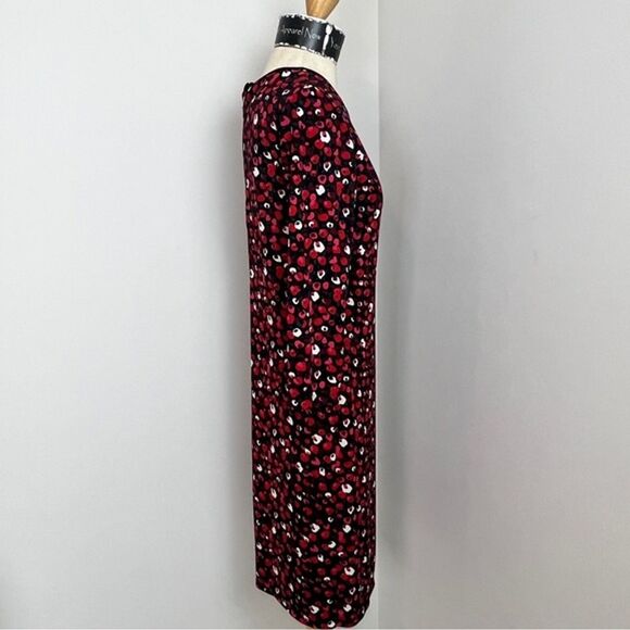 Ralph Lauren Poppy Red Floral Print Jersey Stretch Dress size Small (222) - Picture 2 of 5